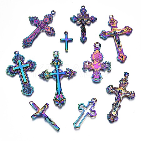 Rainbow Color Alloy Pendants PALLOY-S180-180-NR-1