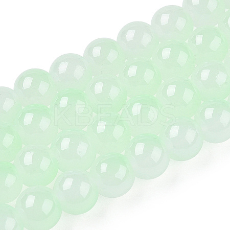 Baking Paint Imitation Jade Glass Round Bead Strands X1-DGLA-N003-8mm-02-1-1