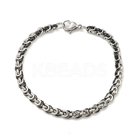Two Tone 201 Stainless Steel Byzantine Chain Bracelet BJEW-B078-48BP-1