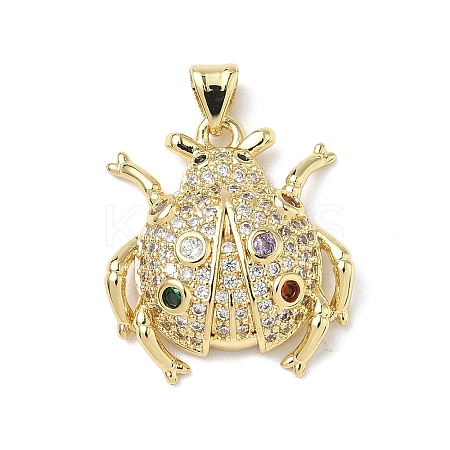 Brass Micro Pave Cubic Zirconia Pendants X1-KK-D426-19B-G-1