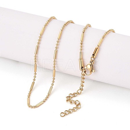 1.5MM 304 Stainless Steel Column Round Link Chain Necklaces NJEW-T016-05G-1