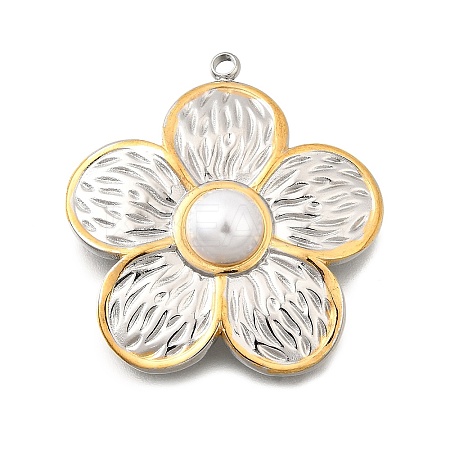 Flower 304 Stainless Steel Pendants STAS-M123-01PG-1