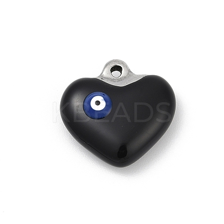 304 Stainless Steel Enamel Pendants STAS-Q350-19P-B-1