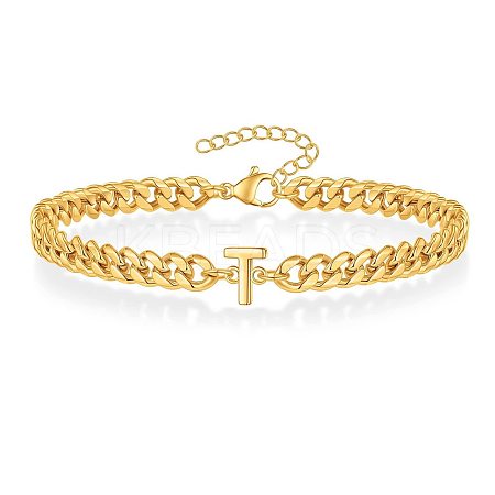 Letter 304 Stainless Steel Link Bracelets FS-WG7830E-19-1