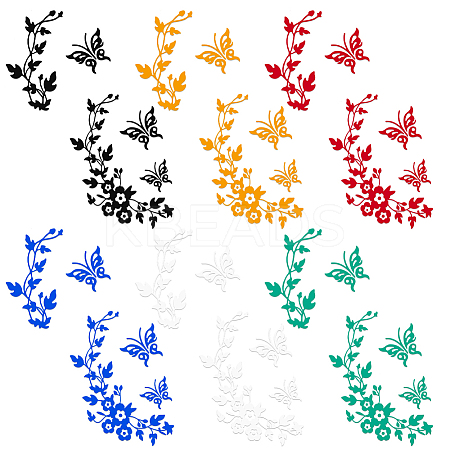 12 Sheets 12 Styles Flower Plastic Self Adhesive Car Stickers STIC-GA0001-11-1