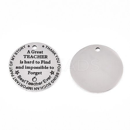 Non-Tarnish 201 Stainless Steel Pendants STAS-T064-38P-2-1