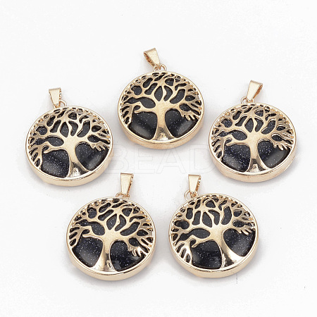 Synthetic Blue Goldstone Pendants G-S292-10D-G-1