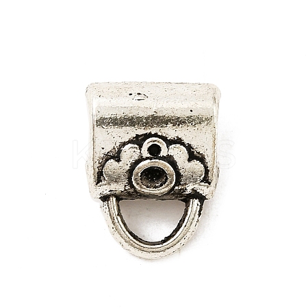 Tibetan Style Alloy Tube Bails Rhinestone Settings TIBE-L008-24AS-1