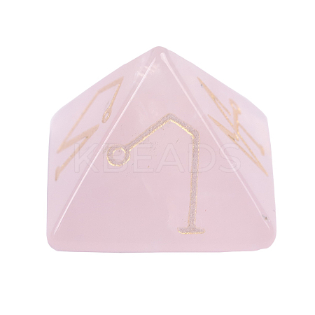 Pyramid Reiki Natural Rose Quartz Display Decorations DJEW-PW0013-41B-1