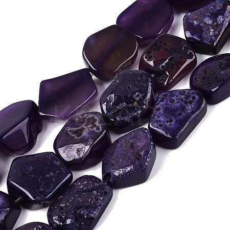 Dyed Natural Agate Beads Strands G-Q606-23E-04-1