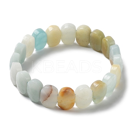 Natural Flower Amazonitel Beaded Stretch Bracelet G-E010-01-01-1