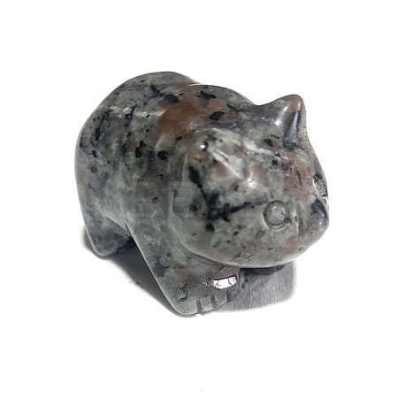 Natural Syenite Carved Healing Panda Figurines PW-WG57275-10-1