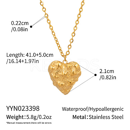 Sweet Design 304 Stainless Steel Heart Pendant Necklaces DY4160-6-1