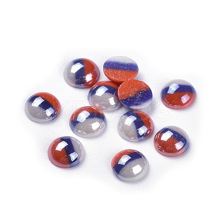 Opaque Glass Cabochons X-GGLA-S038-12F-8mm-1