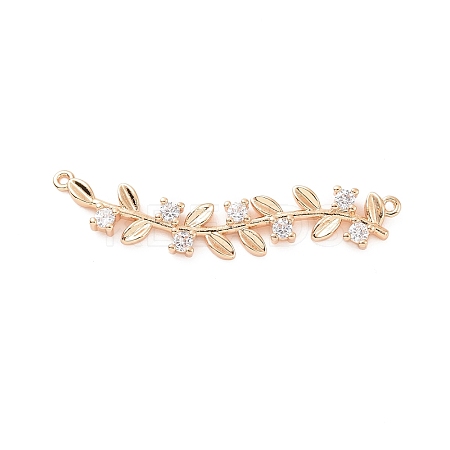 Brass Pave Clear Cubic Zirconia Connector Charms ZIRC-K088-08KCG-1