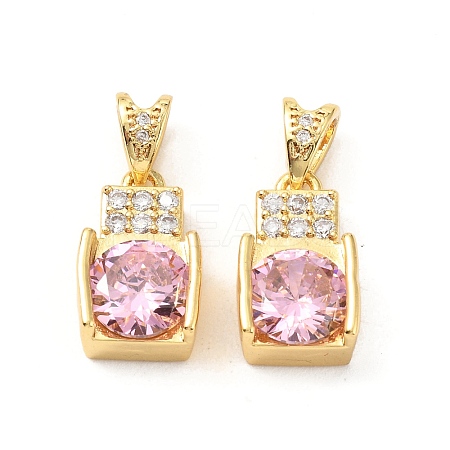 Brass Micro Pave Cubic Zirconia Pendants KK-G533-18G-02-1