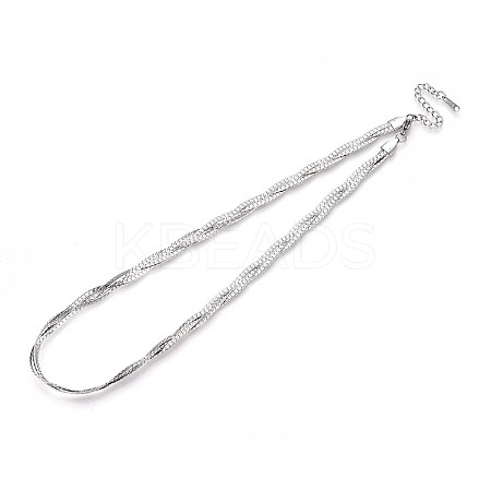 5.5MM 304 Stainless Steel Braided Cuban Link Chain Necklaces NJEW-N058-03P-1