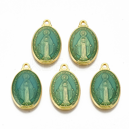 Brass Enamel Pendants KK-S345-179B-1