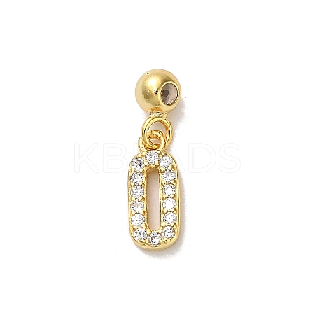 925 Sterling Silver Micro Pave Clear Cubic Zirconia European Dangle Charms STER-A045-01G-0-1