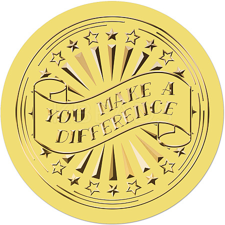 Gold Foil Paper Picture Stickers STIC-WH0030-003-1
