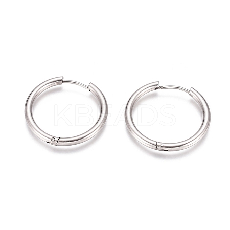 Tarnish Resistant 304 Stainless Steel Huggie Hoop Earrings EJEW-G272-01-20mm-P-1
