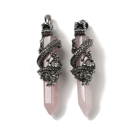 Natural Rose Quartz Pointed Big Pendants G-D069-01J-AS-1