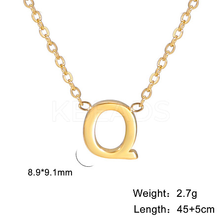 201 Stainless Steel Initial Pendant Necklaces FS-WG78A3B-17-1