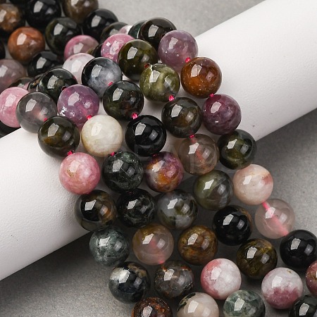 Natural Multicolor Tourmaline Beads Strands G-K402-A01-8mm-1