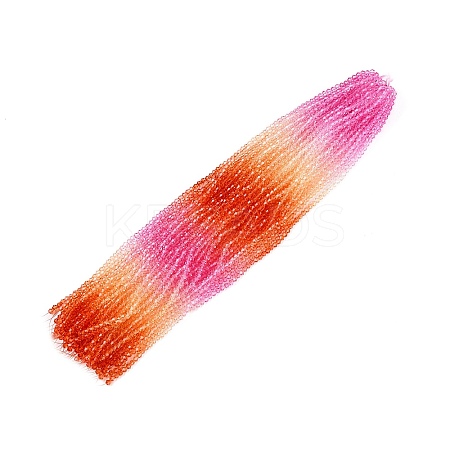 Gradient Color Baking Paint Glass Bead Strands X-DGLA-A039-T6mm-A04-1