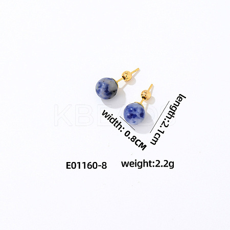 Handmade Fashion Gemstone Stainless Steel Bead Earrings Accessories for Autumn/Winter VH6205-7-1