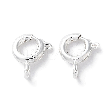 Rack Plating Brass Spring Ring Clasps KK-F090-22S-1