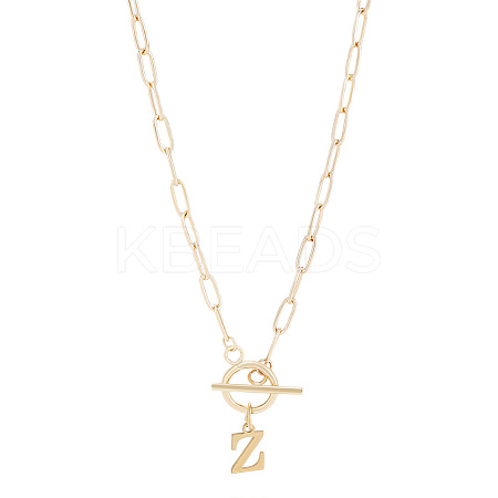 304 Stainless Steel Letter Pendant Necklaces NJEW-LP0001-52Z-G-1