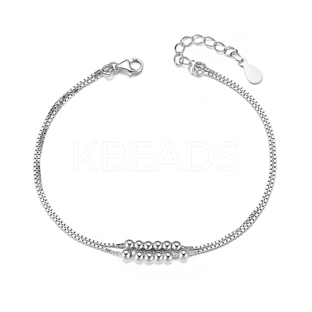 SHEGRACE Rhodium Plated 925 Sterling Silver Double Layered Anklet JA55A-1