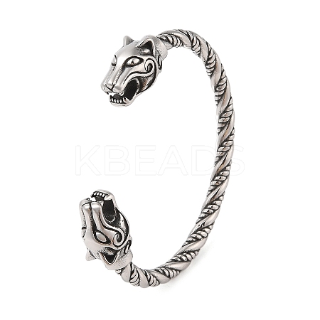 Viking 304 Stainless Steel Open Cuff Bangles for Men BJEW-U001-07C-G-1