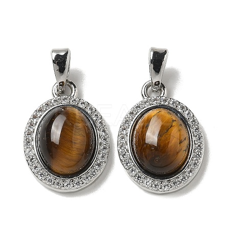 Natural Tiger Eye Pendants KK-R210-24P-1