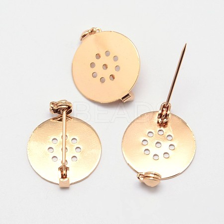 Flat Round Grade AAA Brass Base Settings KK-O093-26-NR-1