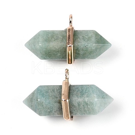 Natural Amazonite Double Terminal Pointed Pendants G-N345-09F-1