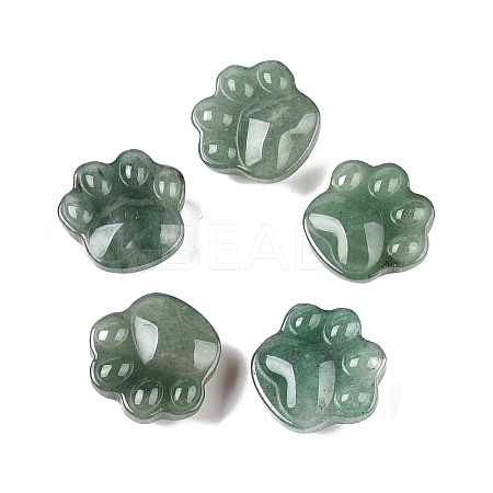 Natural Green Aventurine Cat Paw Print Figurines DJEW-N003-03H-1