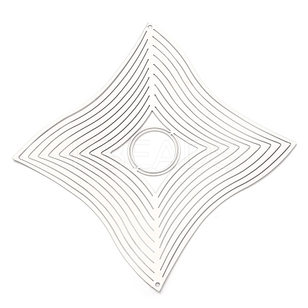 Rhombus 201 Stainless Steel Connector Charms/Links STAS-D386-02P-1