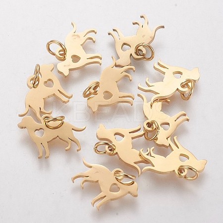 304 Stainless Steel Puppy Pendants LS-STAS-Q201-T464G-1