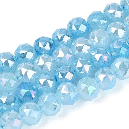 Anti-Tarnish Electroplate Glass Beads Strands GLAA-N064-6mm-09-1