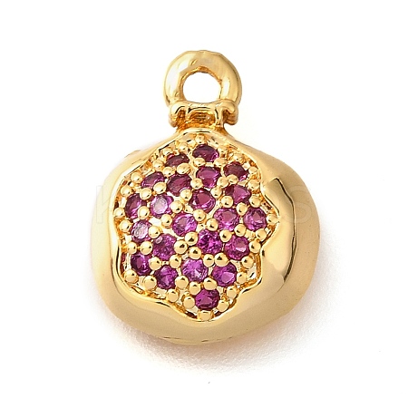 Brass Micro Pave Clear Cubic Zirconia Pendants KK-U065-05A-G-1