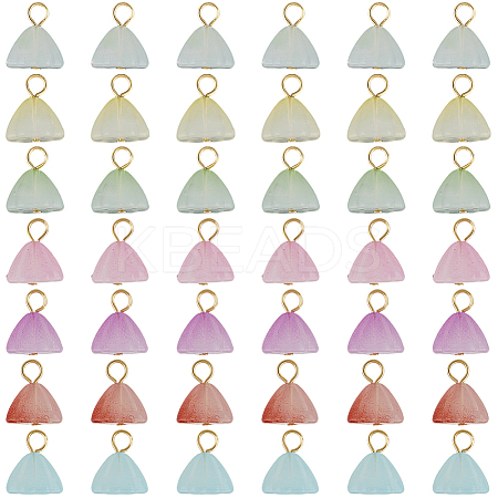 140Pcs 7 Colors Acrylic Lotus Charms FIND-SC0019-60-1