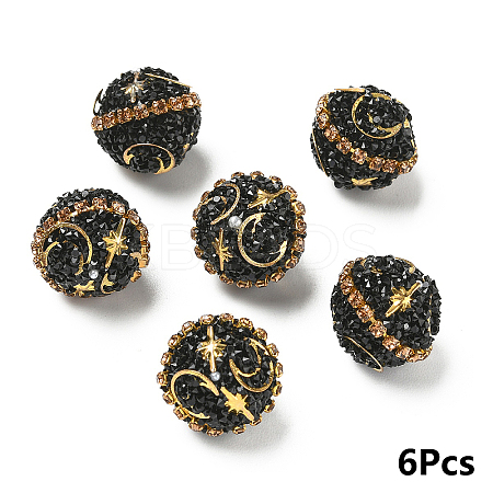 6Pcs Alloy Acrylic Beads OACR-YW0003-64B-1