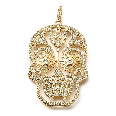 Brass Micro Pave Cubic Zirconia Pendants KK-U055-08G-01-1