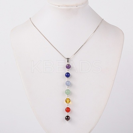Natural Gemstone Pendant Necklaces LS-X-NJEW-JN00938-1