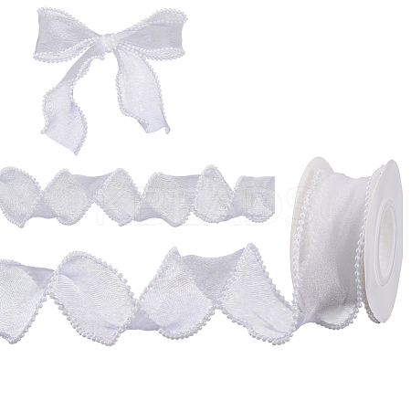 5 Yards Acrylic Fibers Wrinkle Ribbon OCOR-WH0070-210C-1