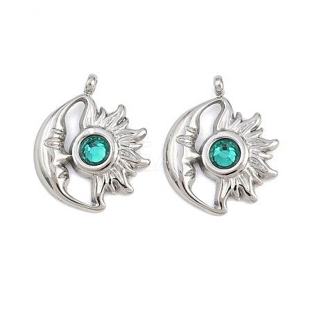 304 Stainless Steel Rhinestone Pendants STAS-Z166-24P-05-1