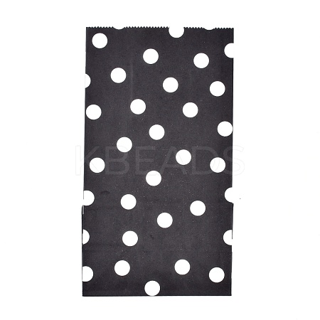Polka Dot Pattern Eco-Friendly Kraft Paper Bags AJEW-M207-A02-11-1