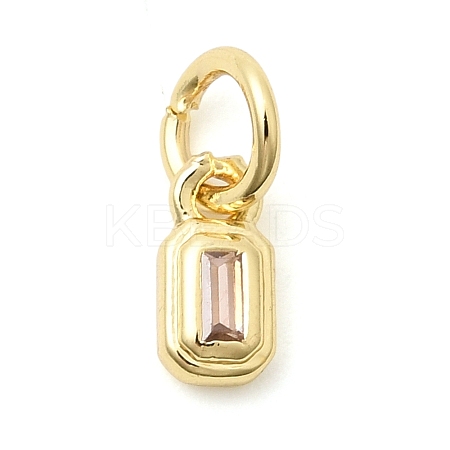Brass Cubic Zirconia Charms KK-G554-02D-03-1